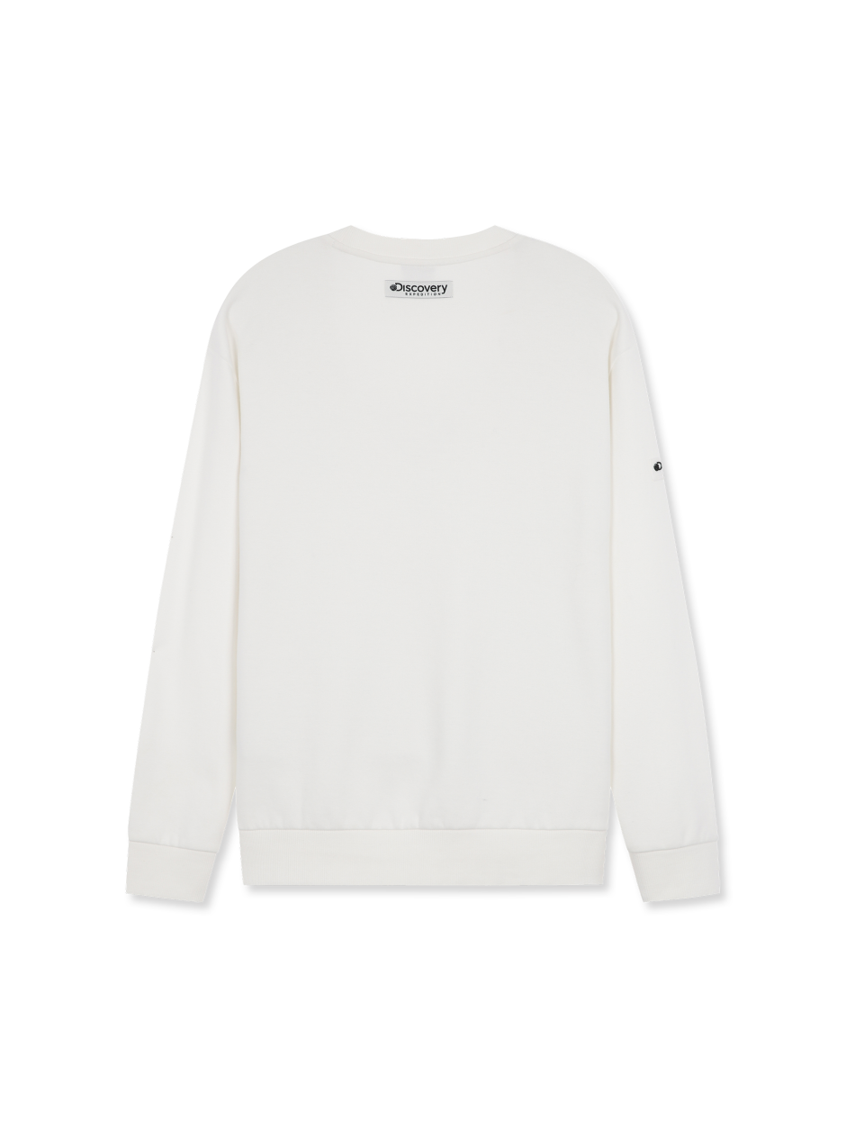Discovery 經典款 大LOGO 長袖  大學T 白色 男