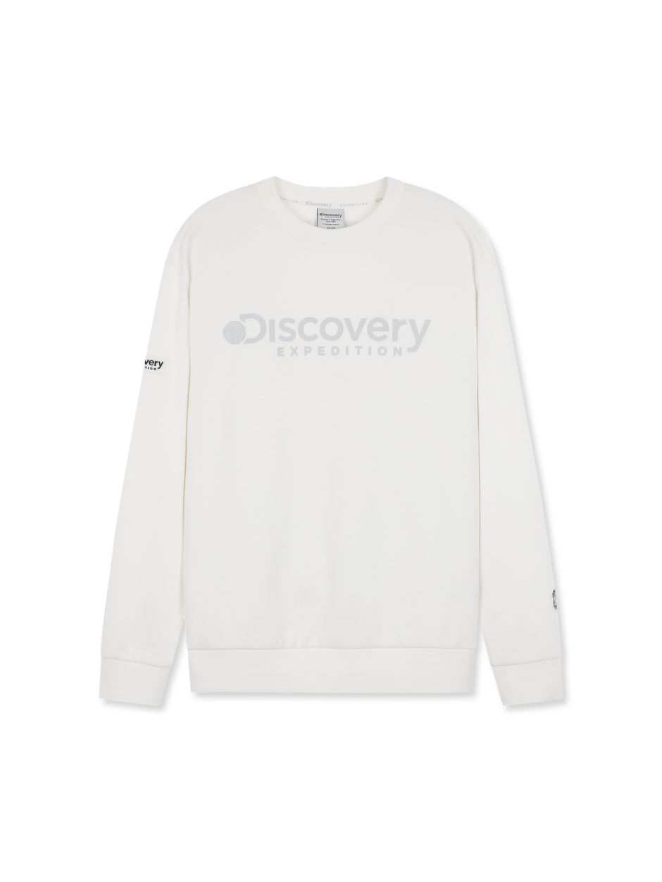 Discovery 經典款 大LOGO 長袖  大學T 白色 男