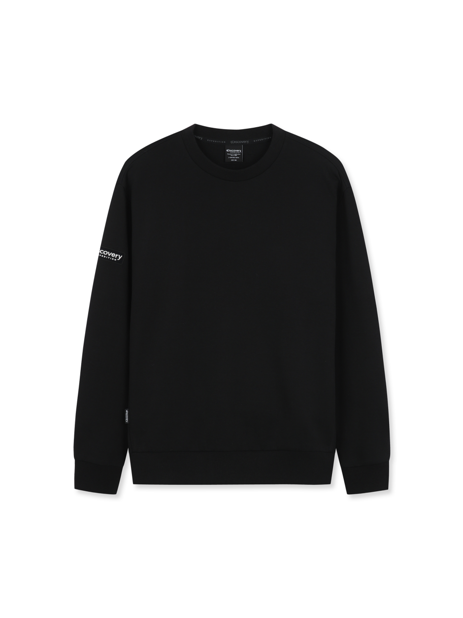 Discovery 素面 簡約 長袖  大學T 黑色 男