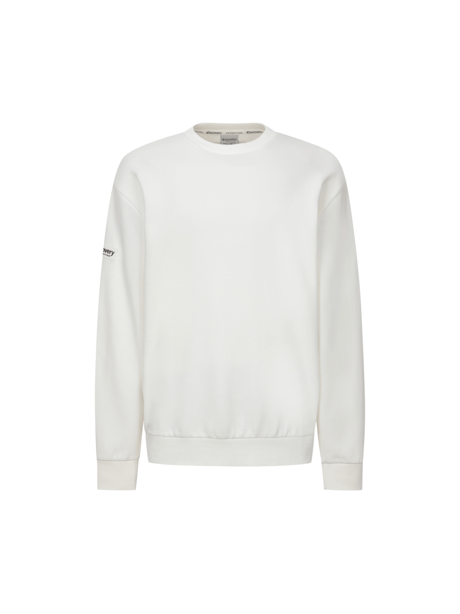Discovery 素面 簡約 長袖  大學T 白色 男