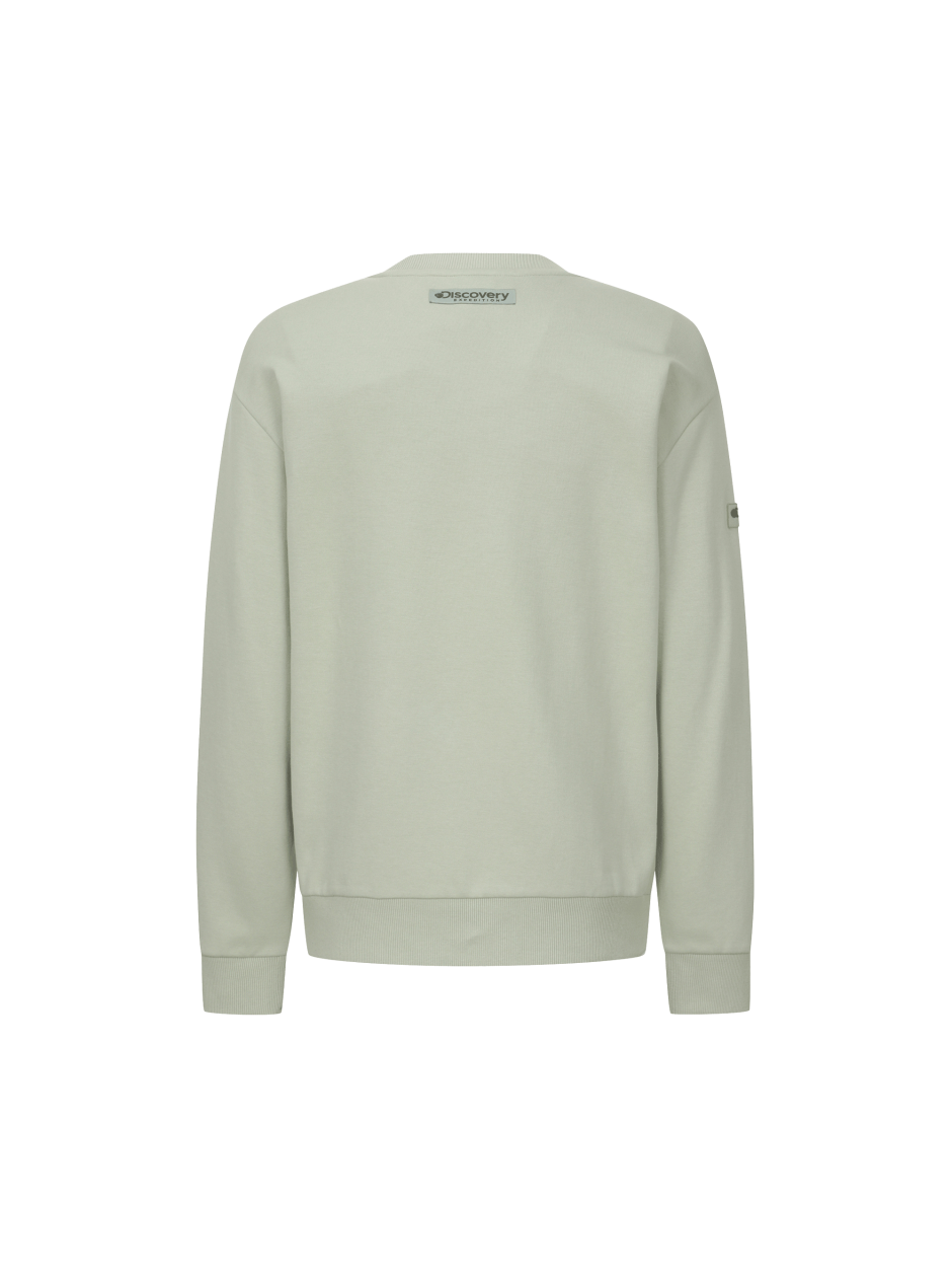 Discovery 素面 簡約 長袖  大學T 綠色 男