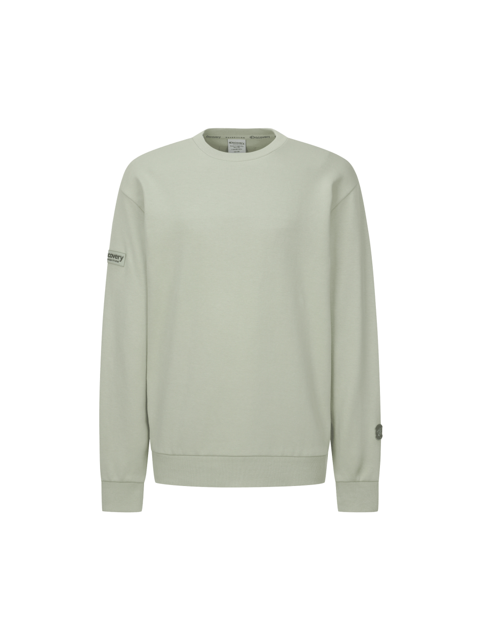 Discovery 素面 簡約 長袖  大學T 綠色 男