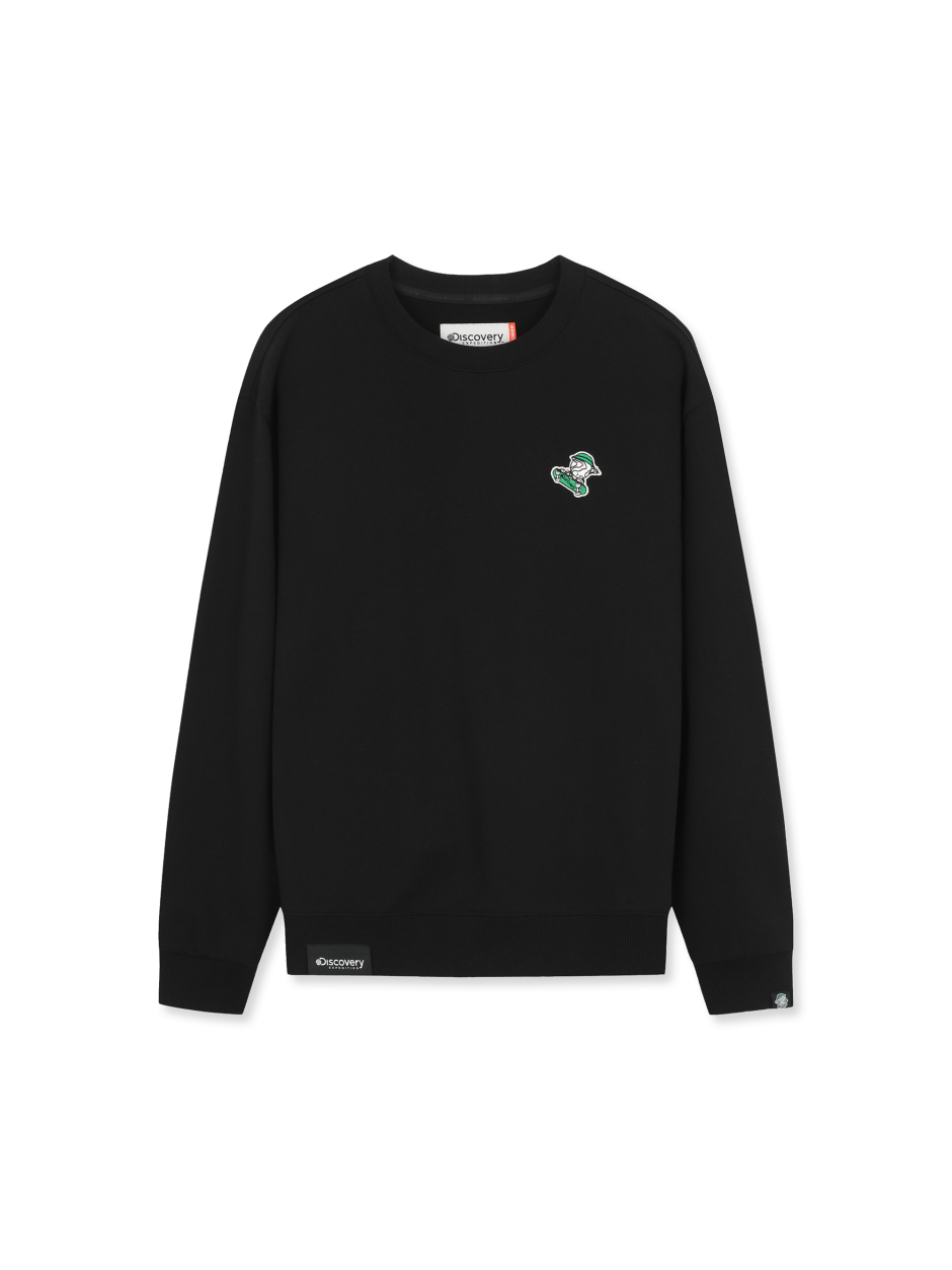 Discovery Decker Man 滑板彩色圖騰 長袖  大學T 黑色