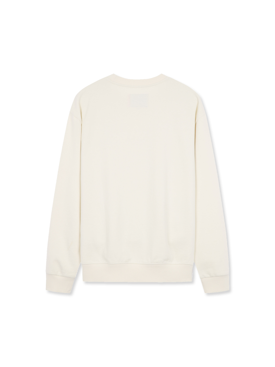 Decker Man 滑板彩色圖騰 長袖  大學T 象牙白 男