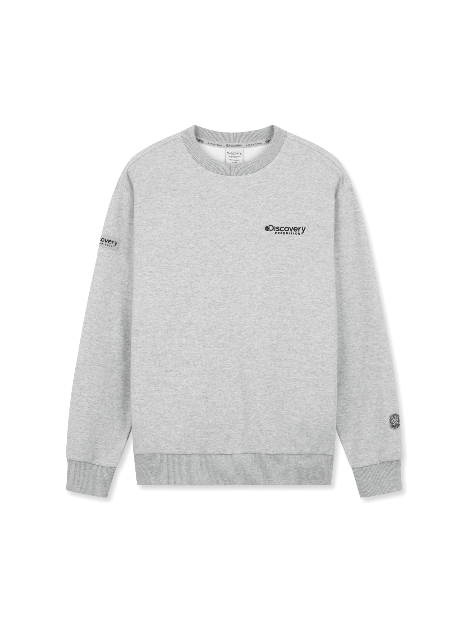 Discovery 素面經典 小標LOGO 長袖  大學T 灰色 男