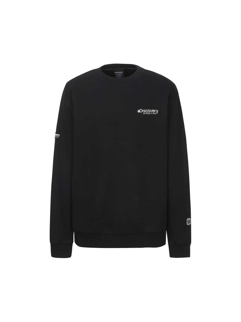 Discovery 素面經典 小標LOGO 長袖  大學T 黑色 男