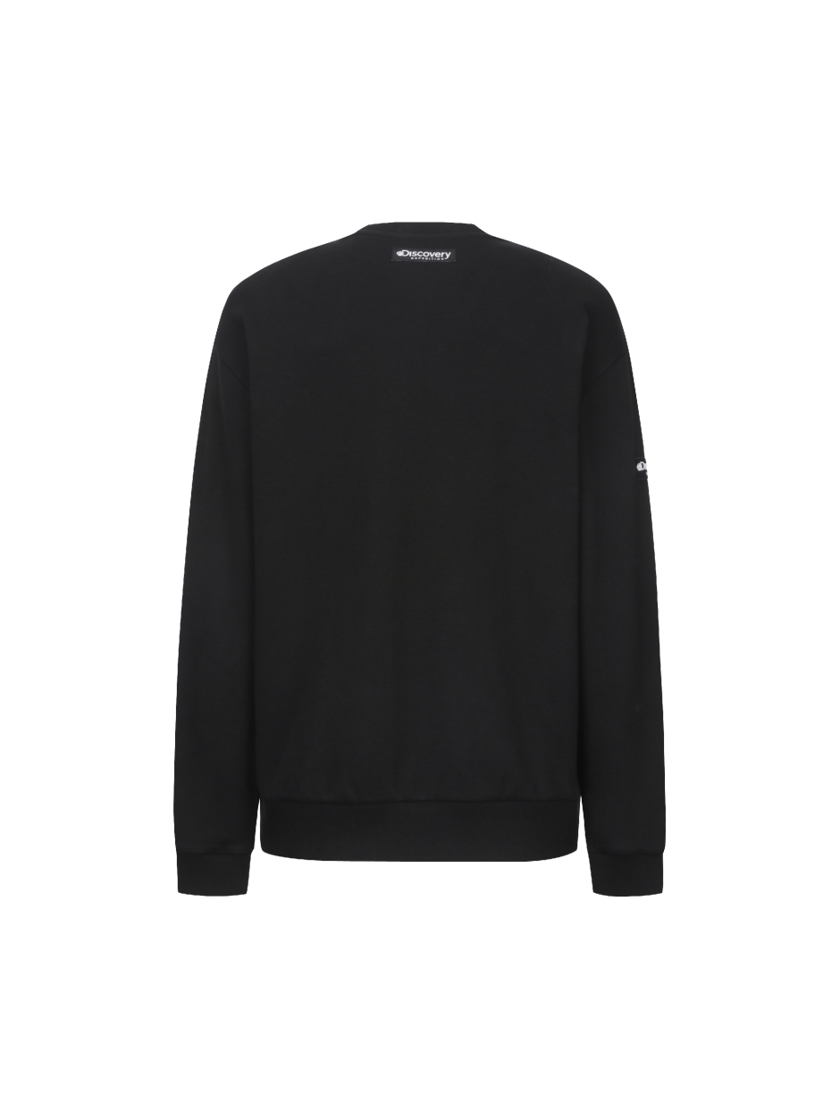 Discovery 素面經典 小標LOGO 長袖  大學T 黑色 男