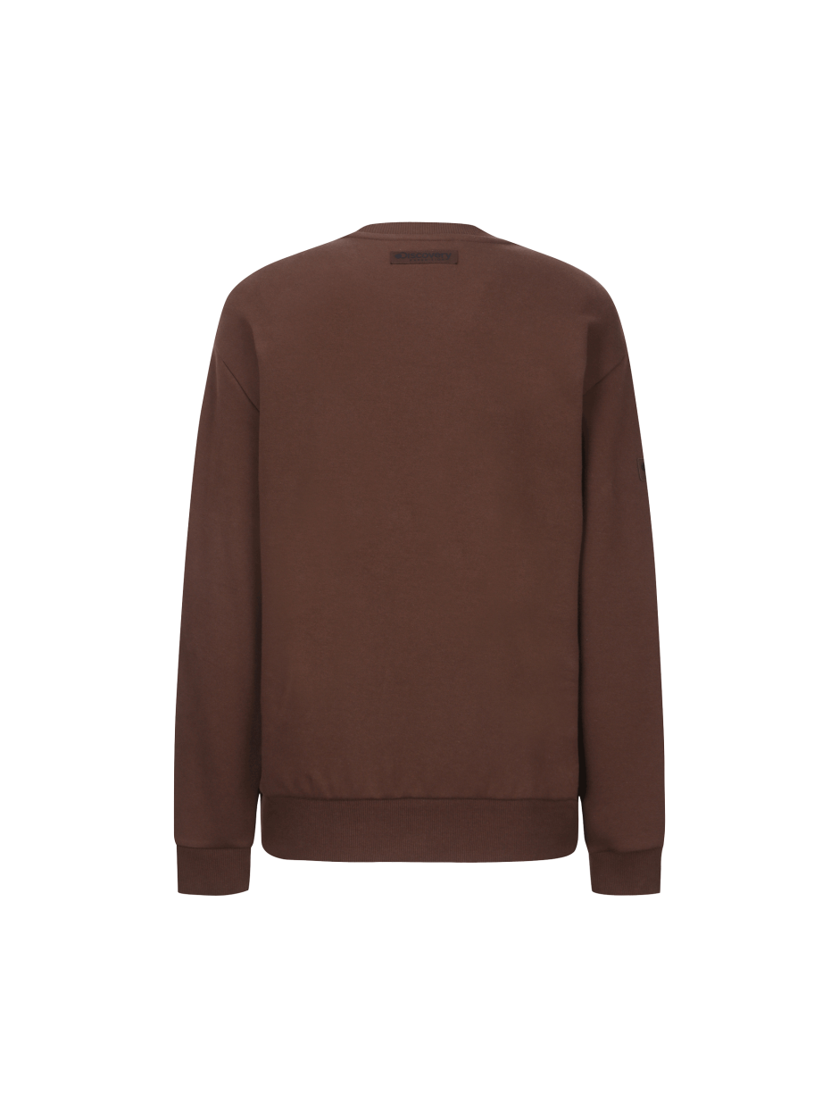 Discovery 素面經典 小標LOGO 長袖  大學T 紅褐色 男