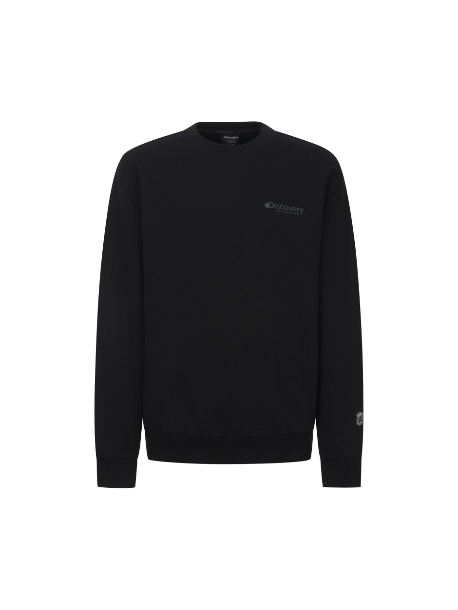 Discovery 熱門款 小標LOGO 長袖  大學T 黑色 男