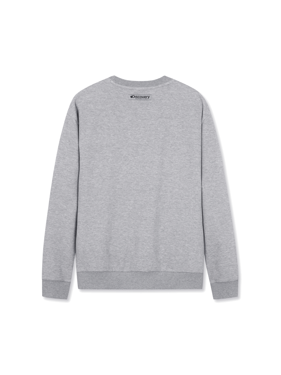 Discovery 熱門款 小標LOGO 長袖  大學T 灰色 男