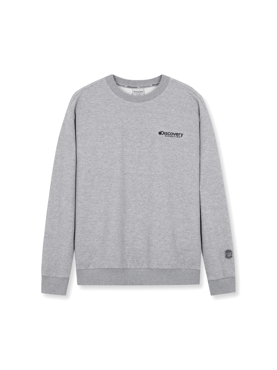 Discovery 熱門款 小標LOGO 長袖  大學T 灰色 男