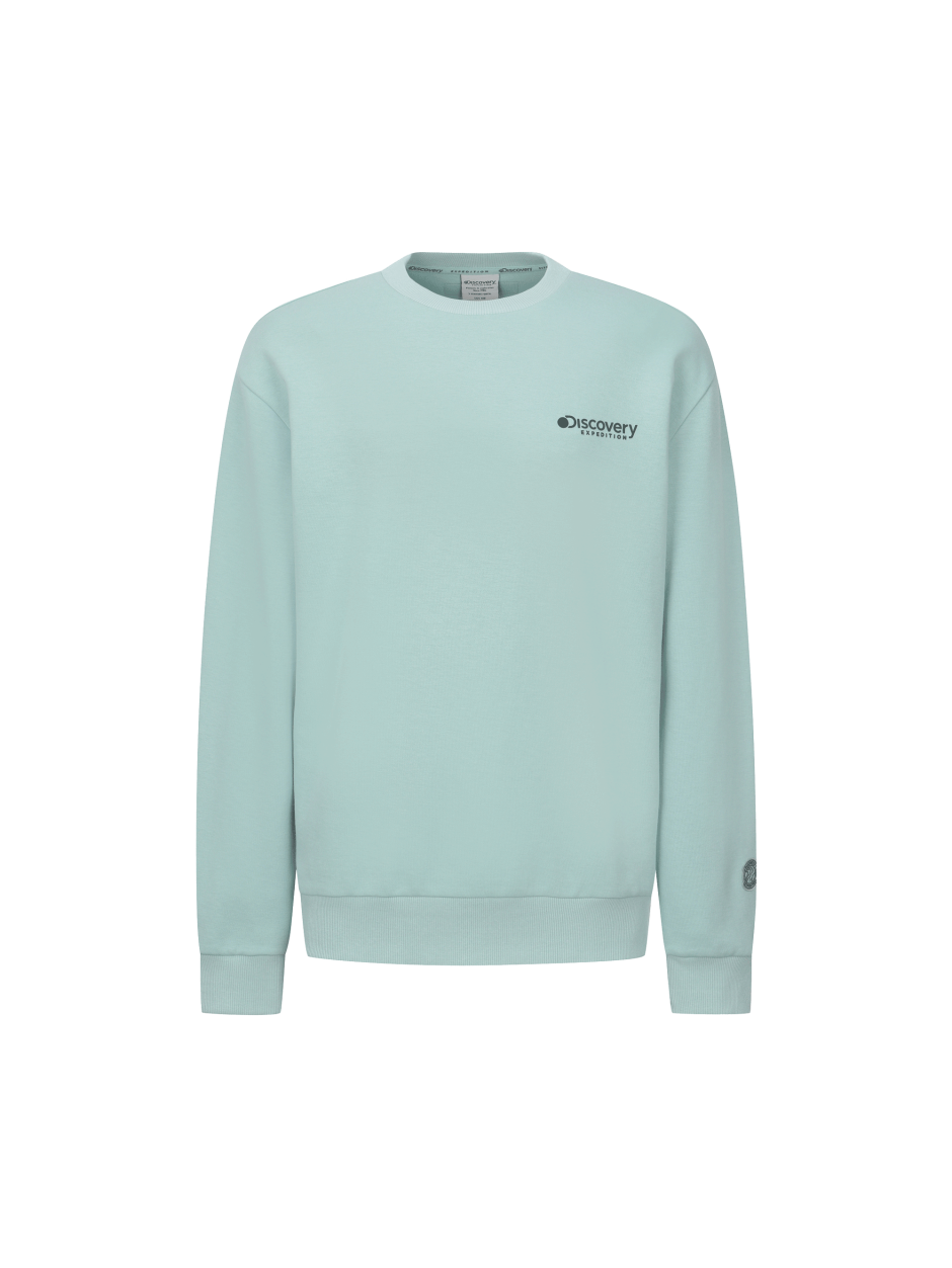 Discovery 熱門款 小標LOGO 長袖  大學T 綠色 男