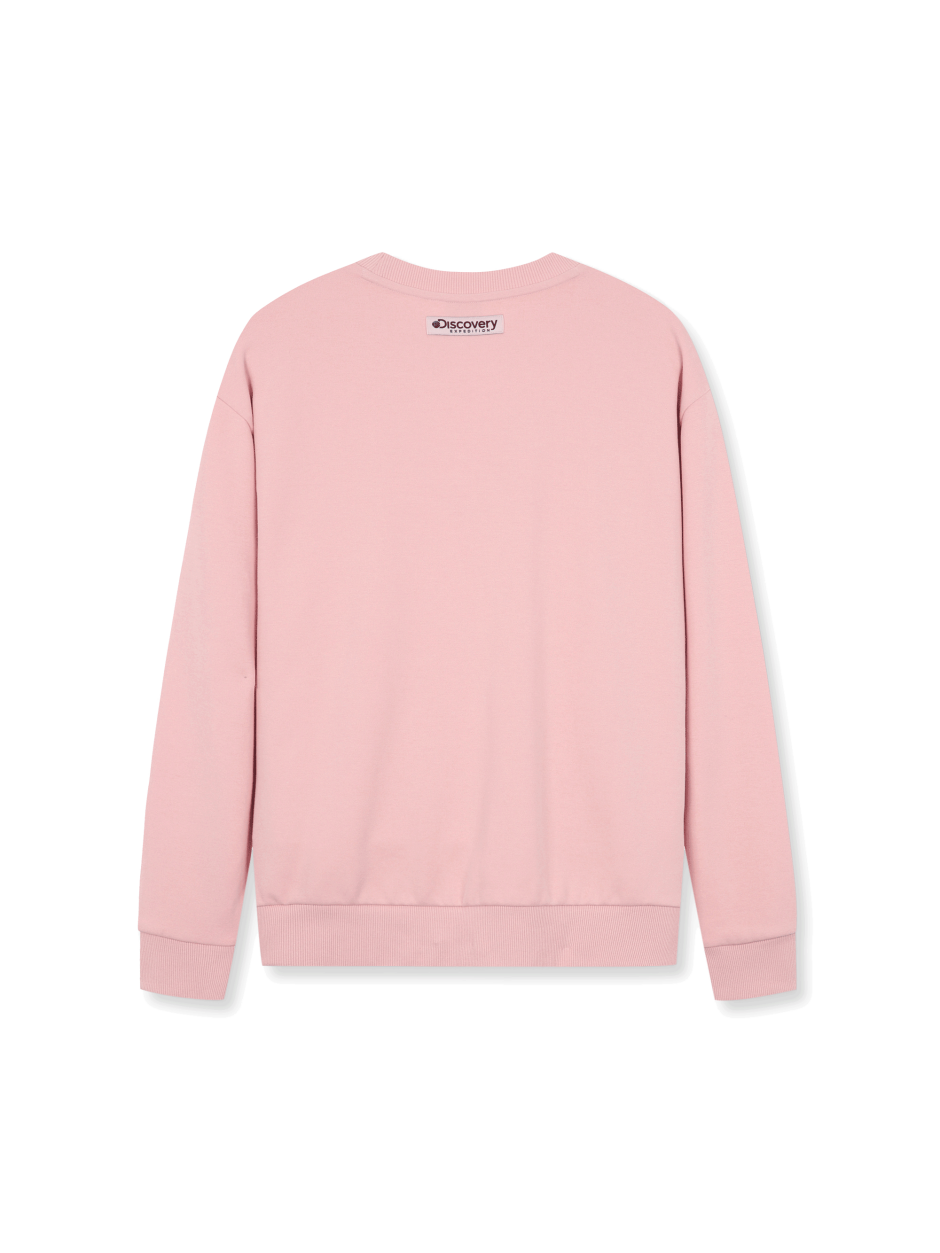 Discovery 熱門款 小標LOGO 長袖  大學T 粉色 男
