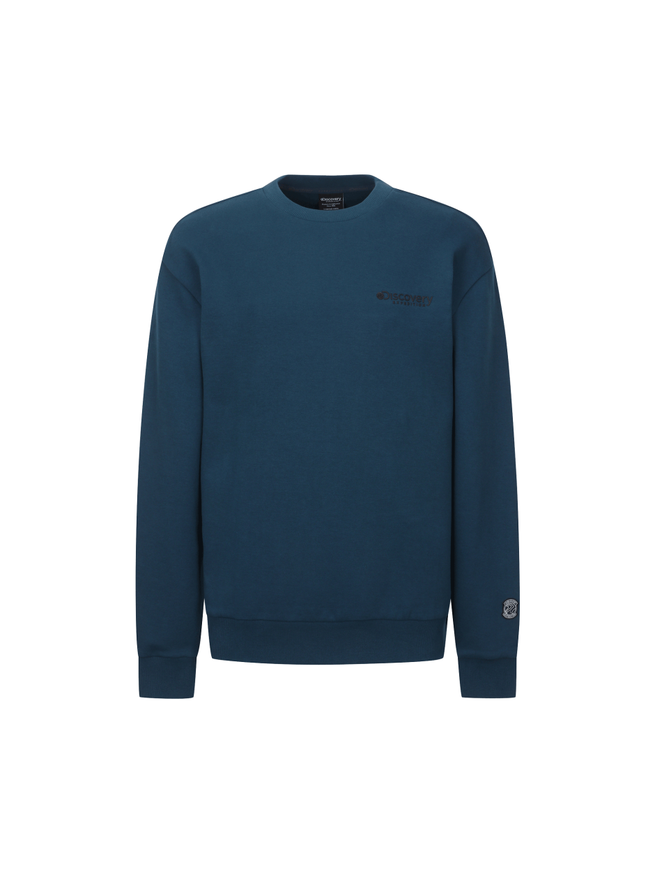Discovery 熱門款 小標LOGO 長袖  大學T 深藍色 男