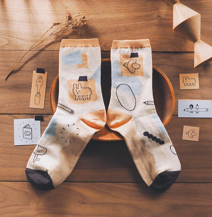 一片一片－奶油｜右手超人襪