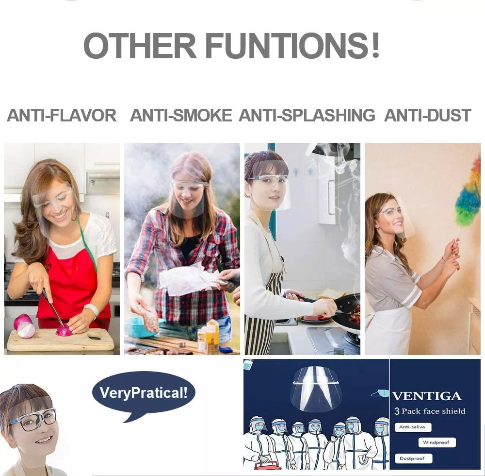 🎁贈品+購(超優價)🎁全面防護面罩, 防霧, 防疫隔離, 男女適合, 配戴眼鏡亦可使用 (使用前請先撕掉膠片兩面的覆膜)