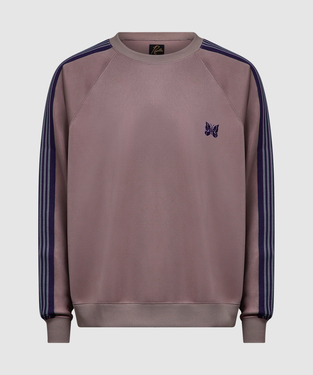 Needles Track Crew Neck Shirt - Poly Smooth / Taupe