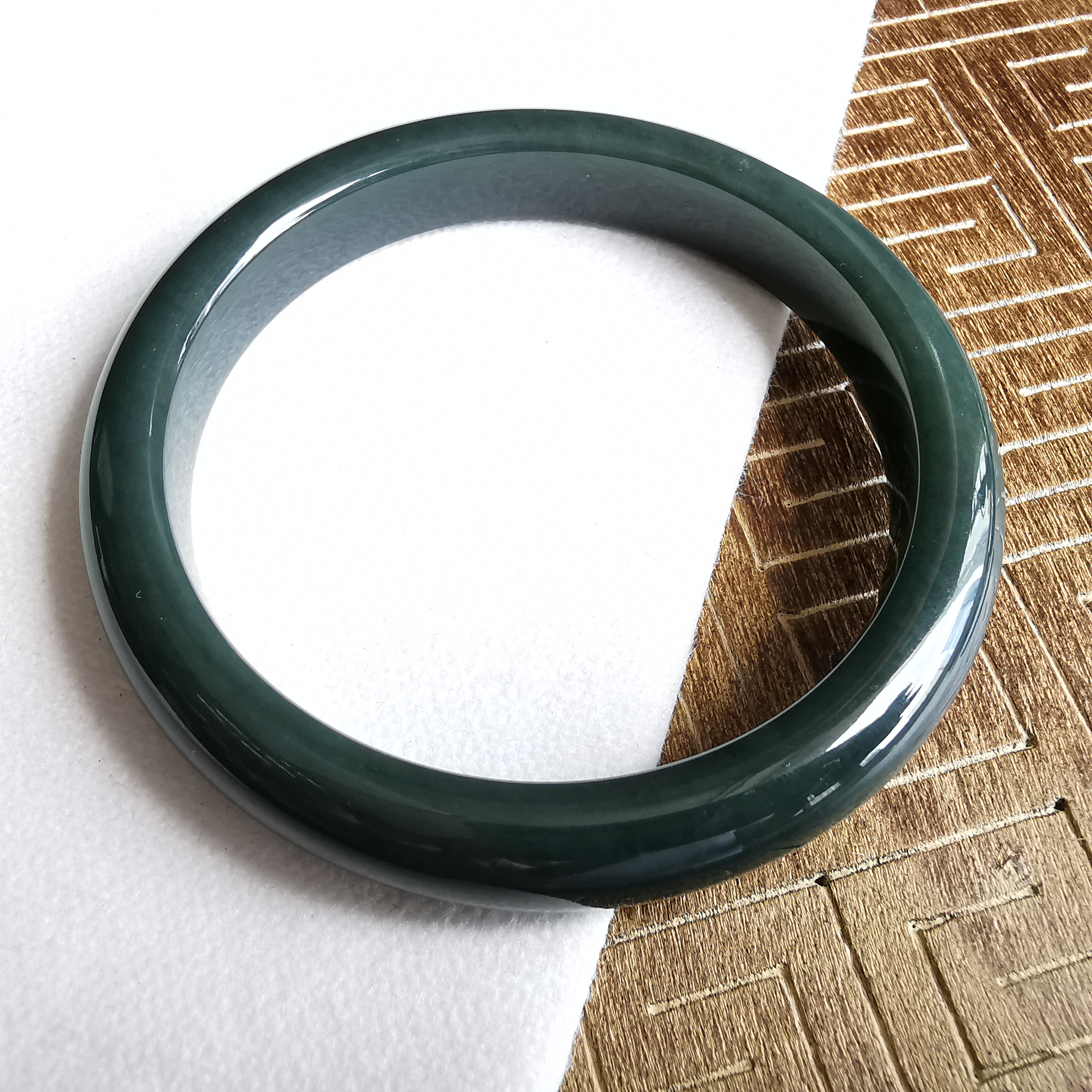 J2063 和田玉青玉手鐲 55mm (54-56)