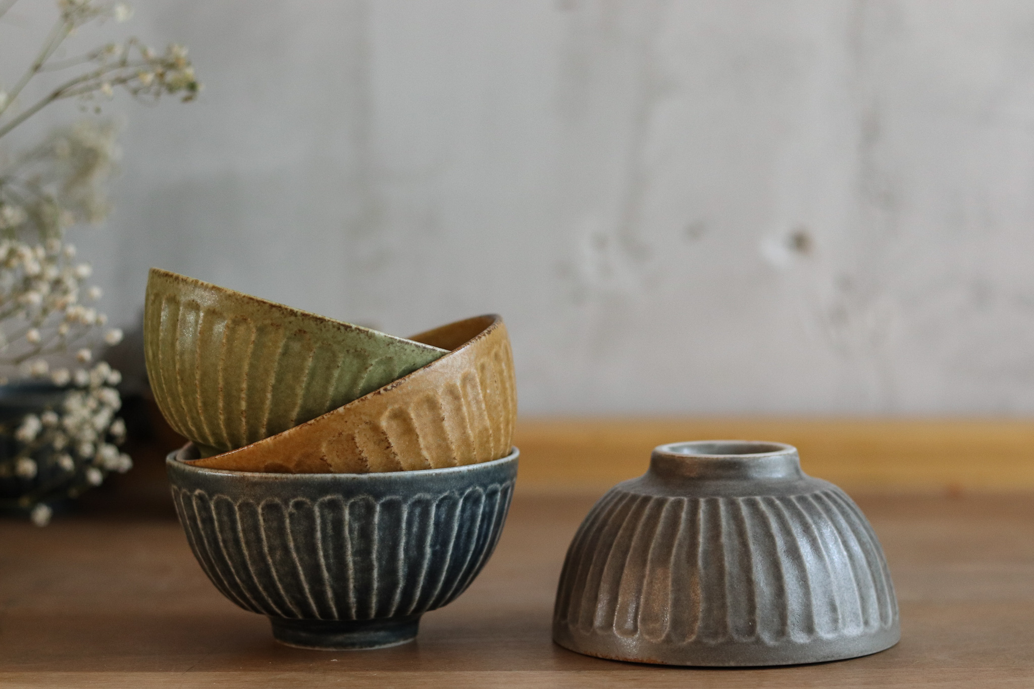 日本 美濃燒 tetote 鏽邊刻紋飯碗 大