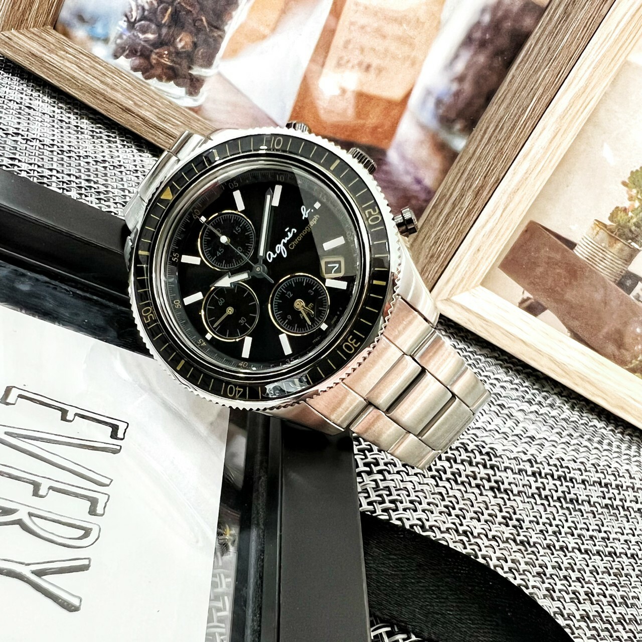 【agnes b.】 簡約時尚三眼計時腕錶 7T62-0JX0D 40mm  現代鐘錶