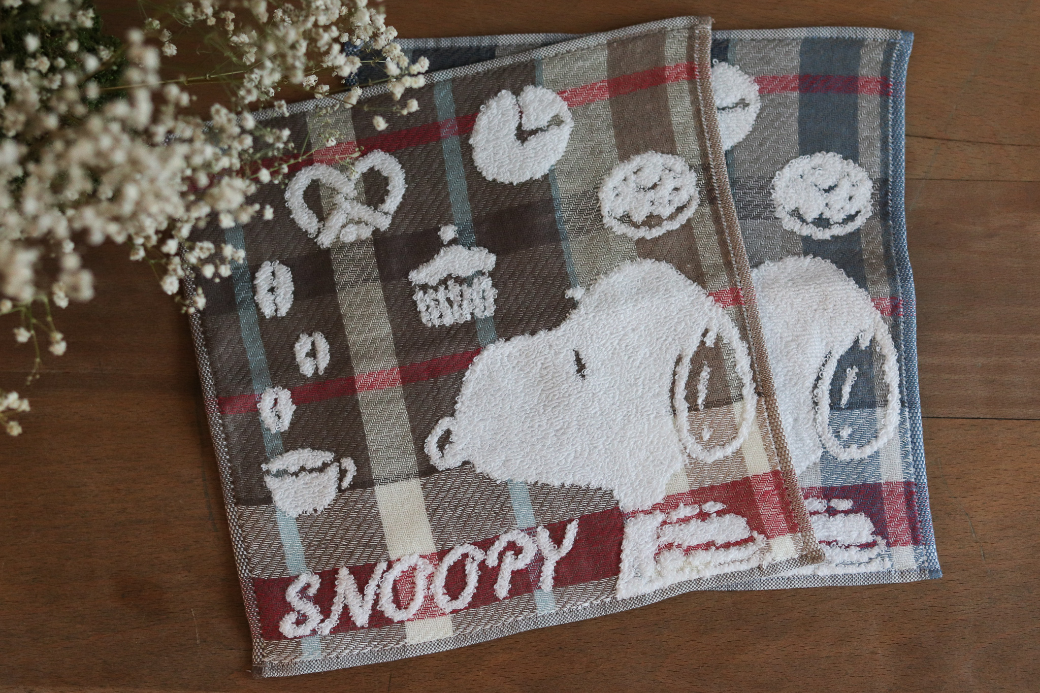 日本 今治 CAFE de PEANUTS SNOOPY 格紋方巾