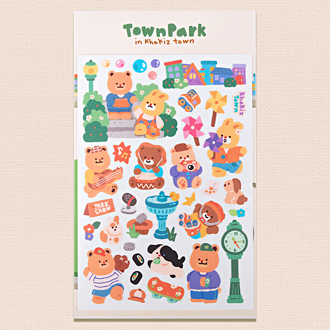 Khakiz Sticker－Town Park (Korean Stationery Brand)