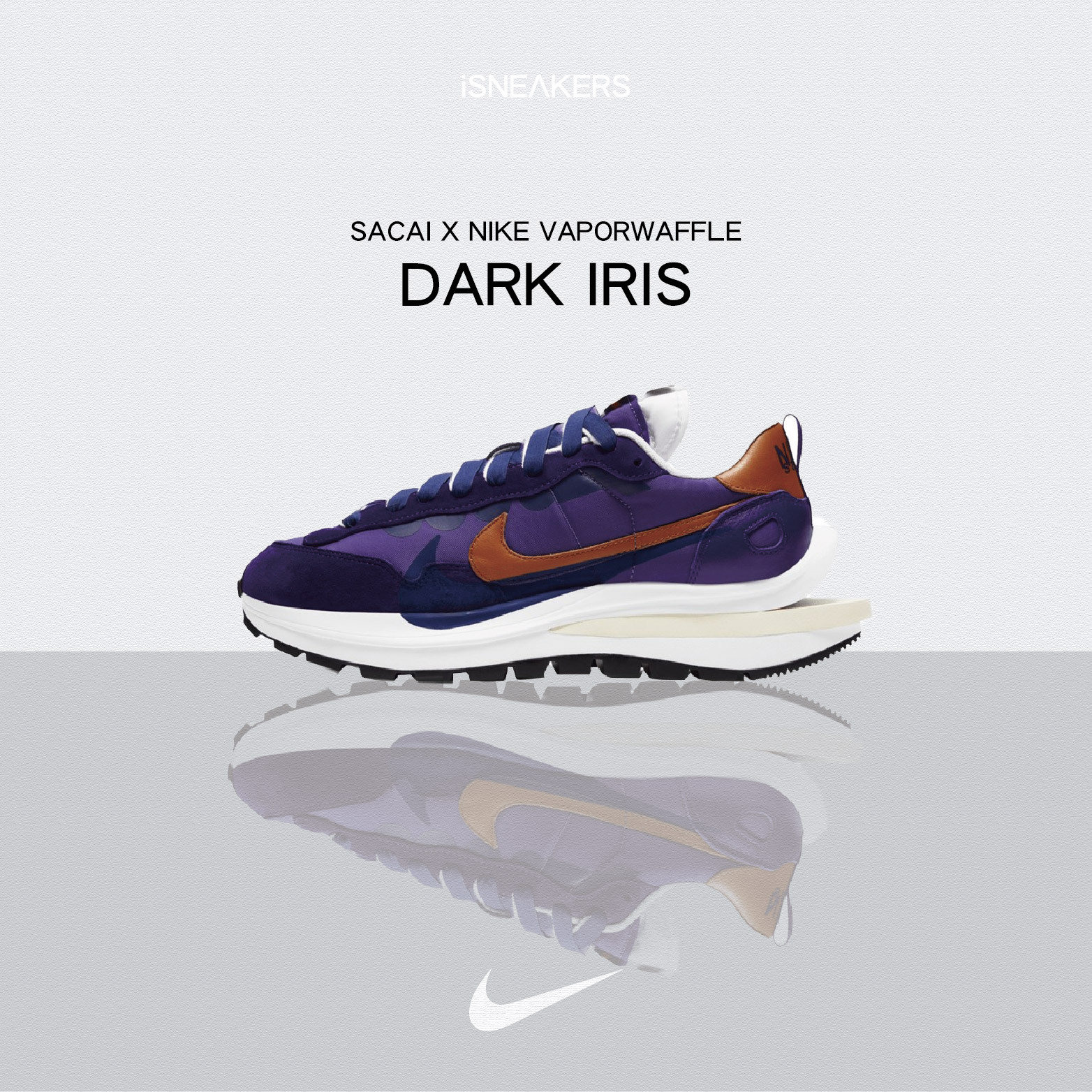 iSNEAKERS｜Sacai x Nike Vaporwaffle "Dark Iris" 藍紫橘 DD1875-500