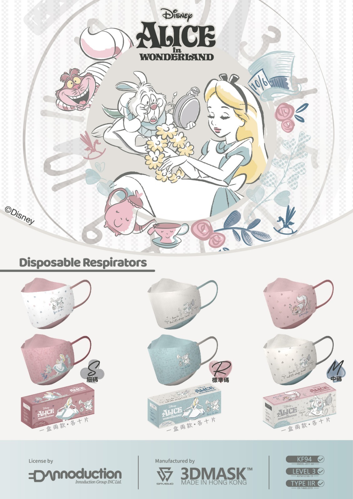 Alice in Wonderland愛麗絲夢遊仙境系列超立體口罩3DMASK