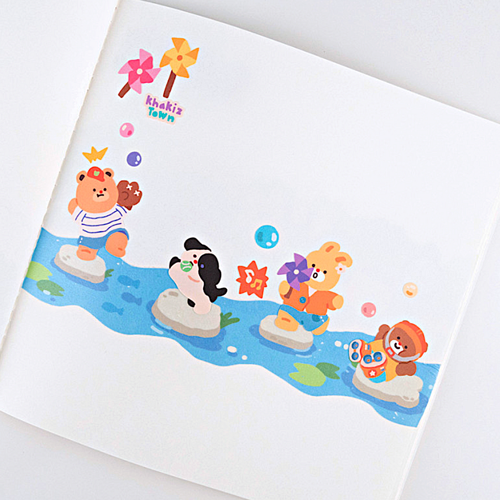 Khakiz 30mm die-cut Masking Tape－ Tiny Stream (Korean Stationery Brand)
