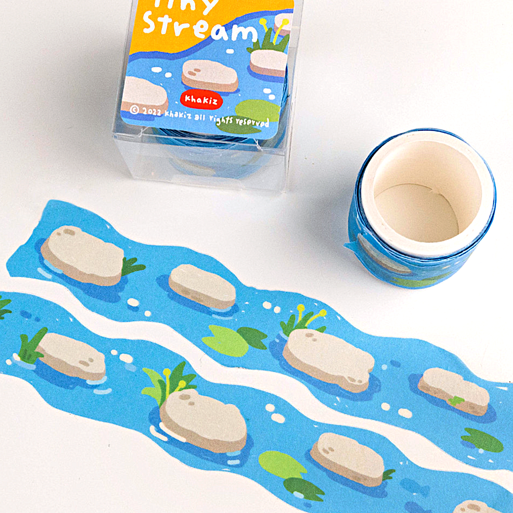 Khakiz 30mm die-cut Masking Tape－ Tiny Stream (Korean Stationery Brand)