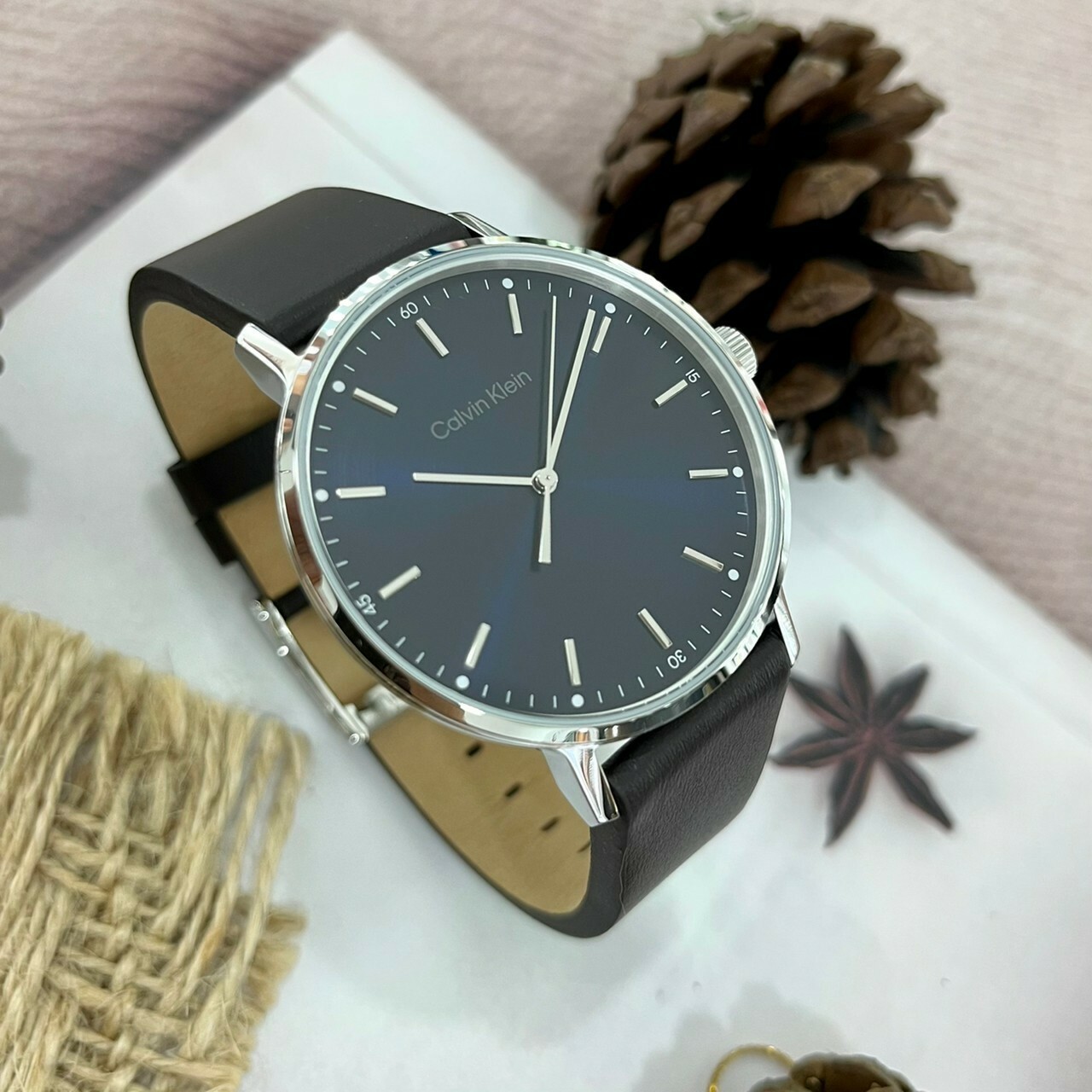 【CALVIN KLEIN】簡約經典藍面大三針腕錶 CK25200052 43mm 現代鐘錶