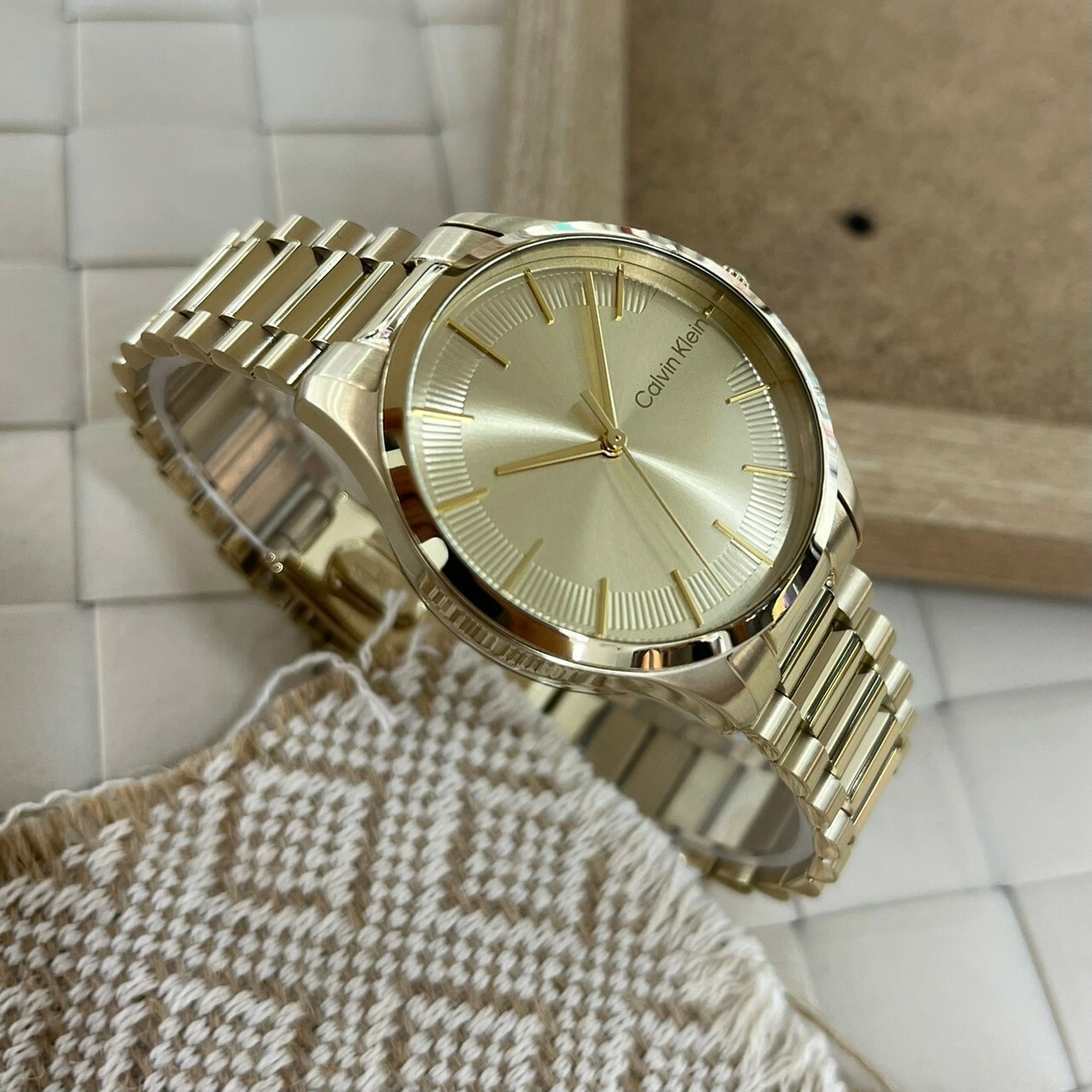 【CALVIN KLEIN】簡約金色不鏽鋼腕錶 CK25200043 35mm 現代鐘錶