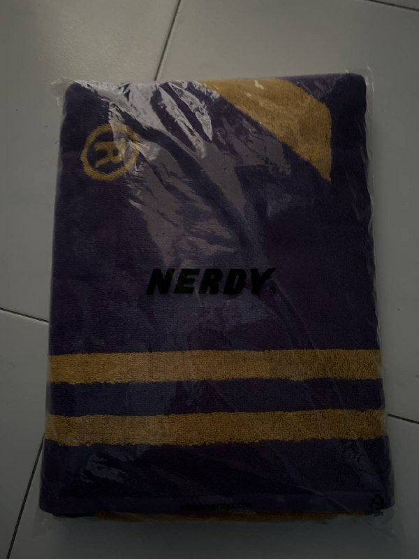 [S] NERDY BASIC LOGO BEACH TOWEL,PURPLE, SN113 (SN113)