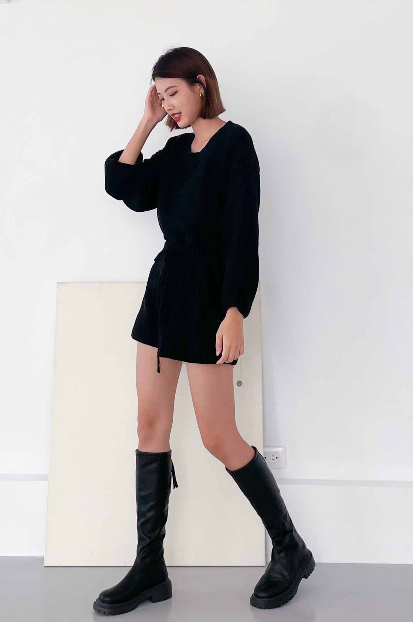 部份現貨🚚久站久走都OK！倫敦時尚百搭俐落純色PU高筒靴💕共4色