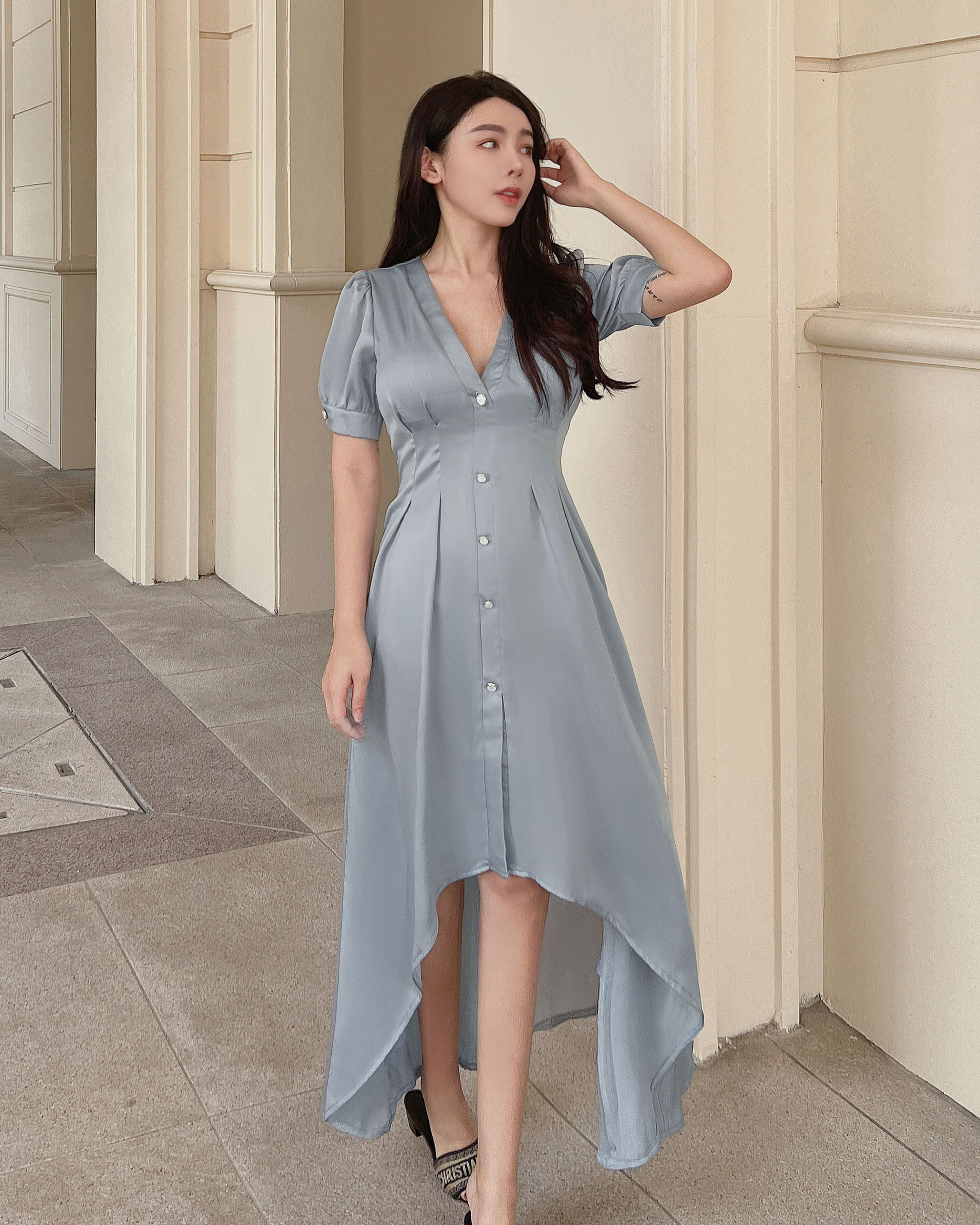 ⭒訂製-鄰家女孩不規則裙擺長洋