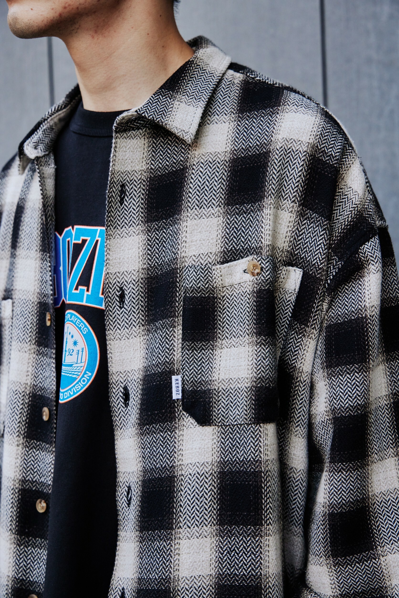 KEBOZ - OMBRE CHECK L/S SHIRT