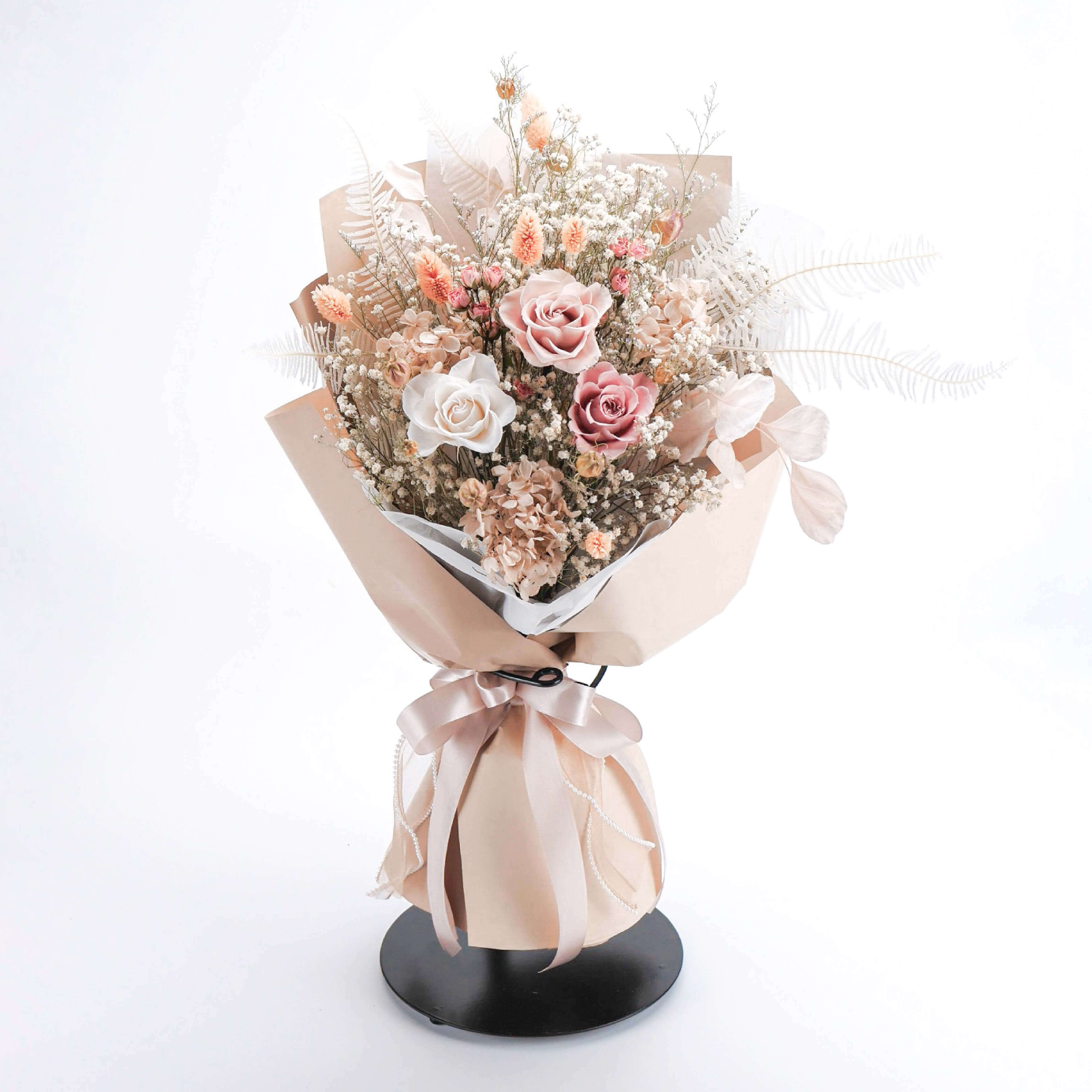 【牛奶糖霜】中型永生乾燥花束