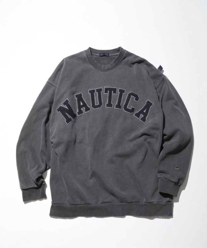 NAUTICA 電繡 水洗 做舊 LOGO 圓領 大學TEE