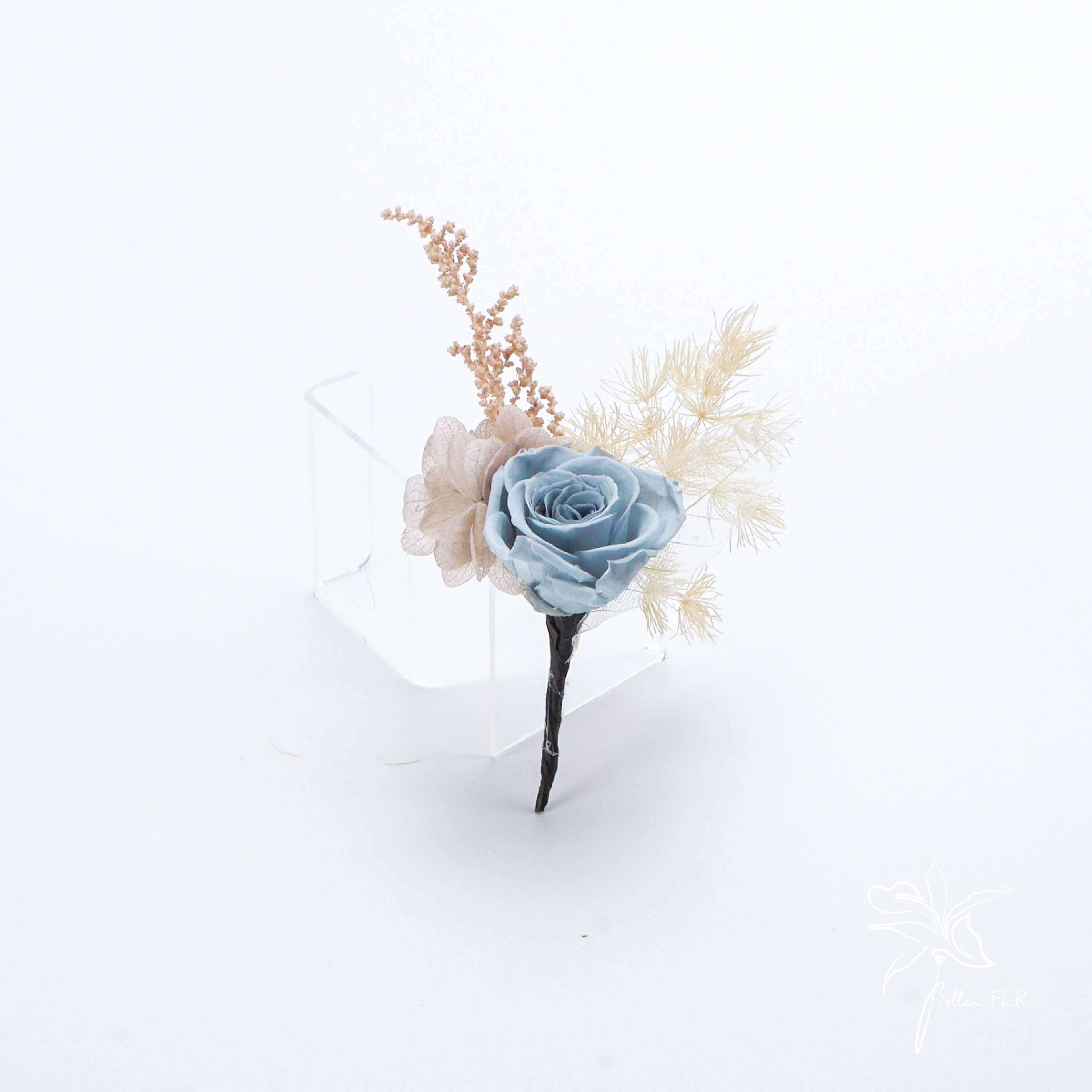 【藍色珠寶盒】永生乾燥花插組