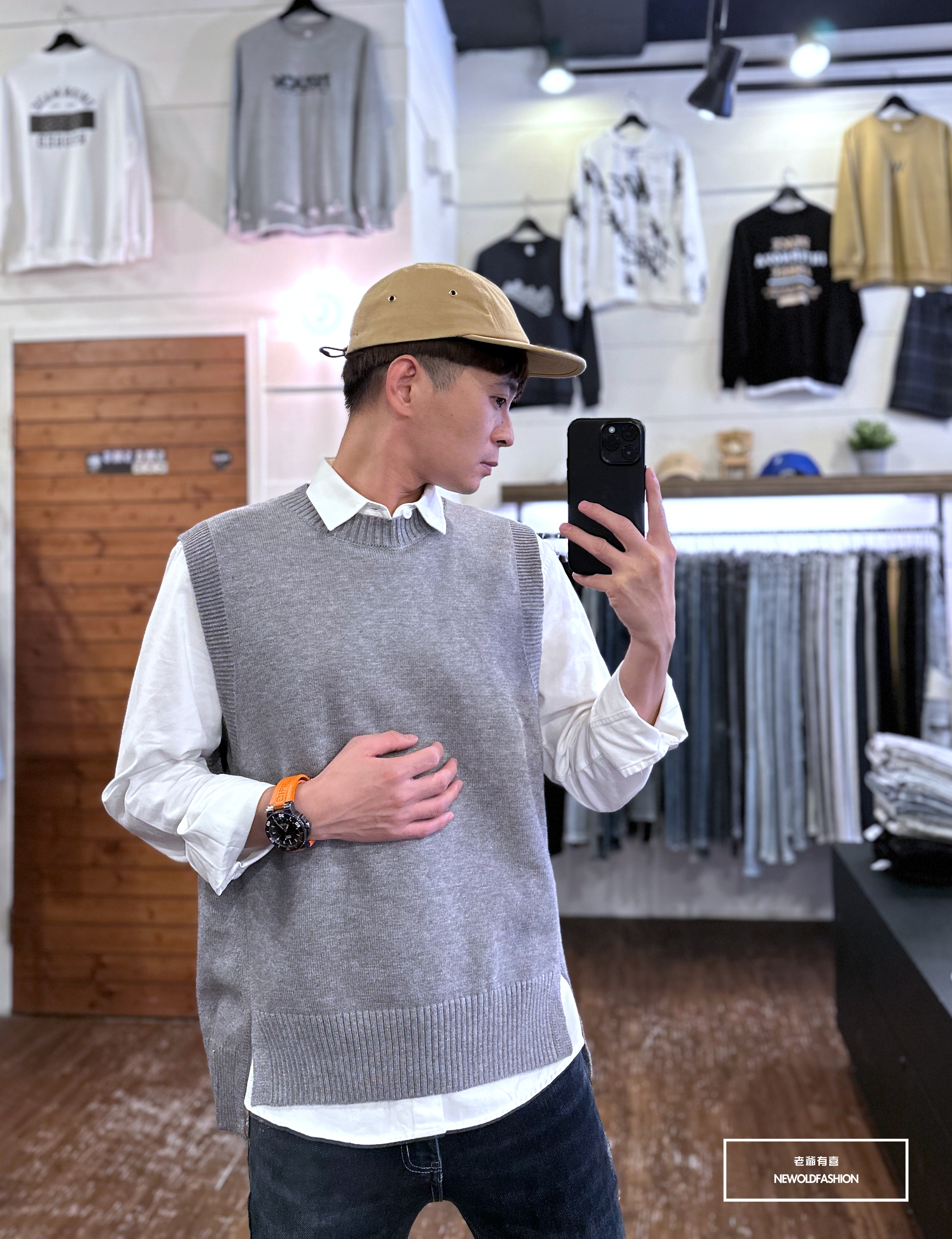 『新品上市』重磅簡約側開岔針織背心-灰(NOF2210C67003)