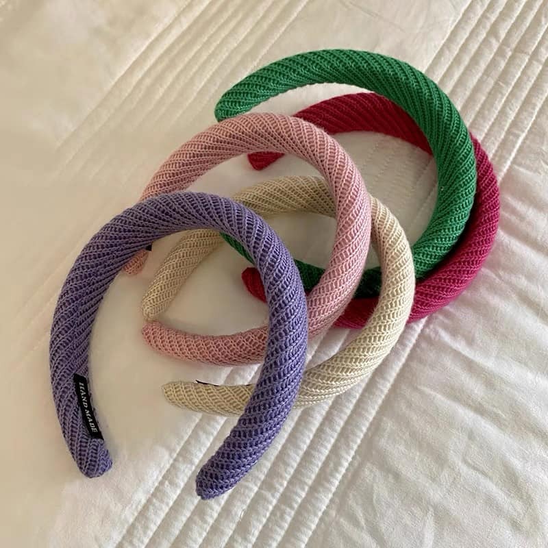 韓國純色針織暖暖系髮箍。八色