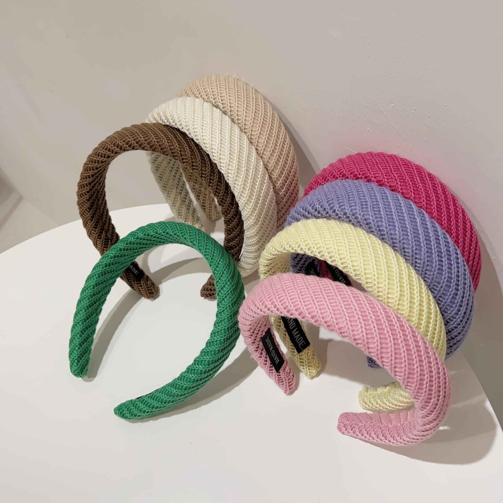 韓國純色針織暖暖系髮箍。八色