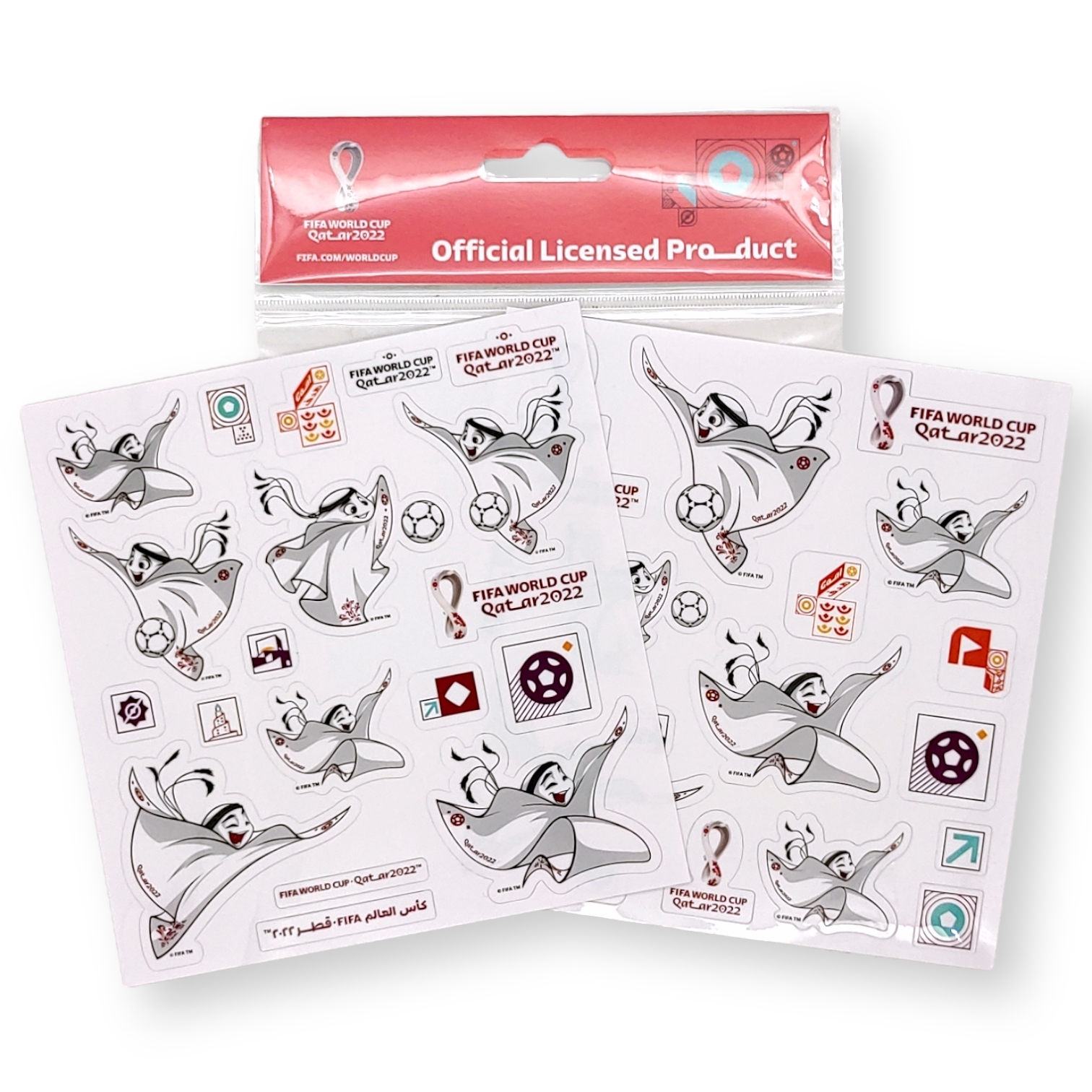 2022年世界盃吉祥物貼紙(一套2張)