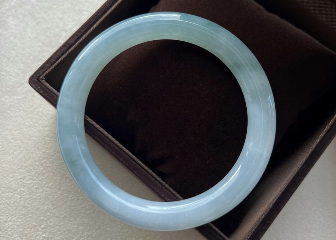 冰種紫羅蘭飄花圓鐲