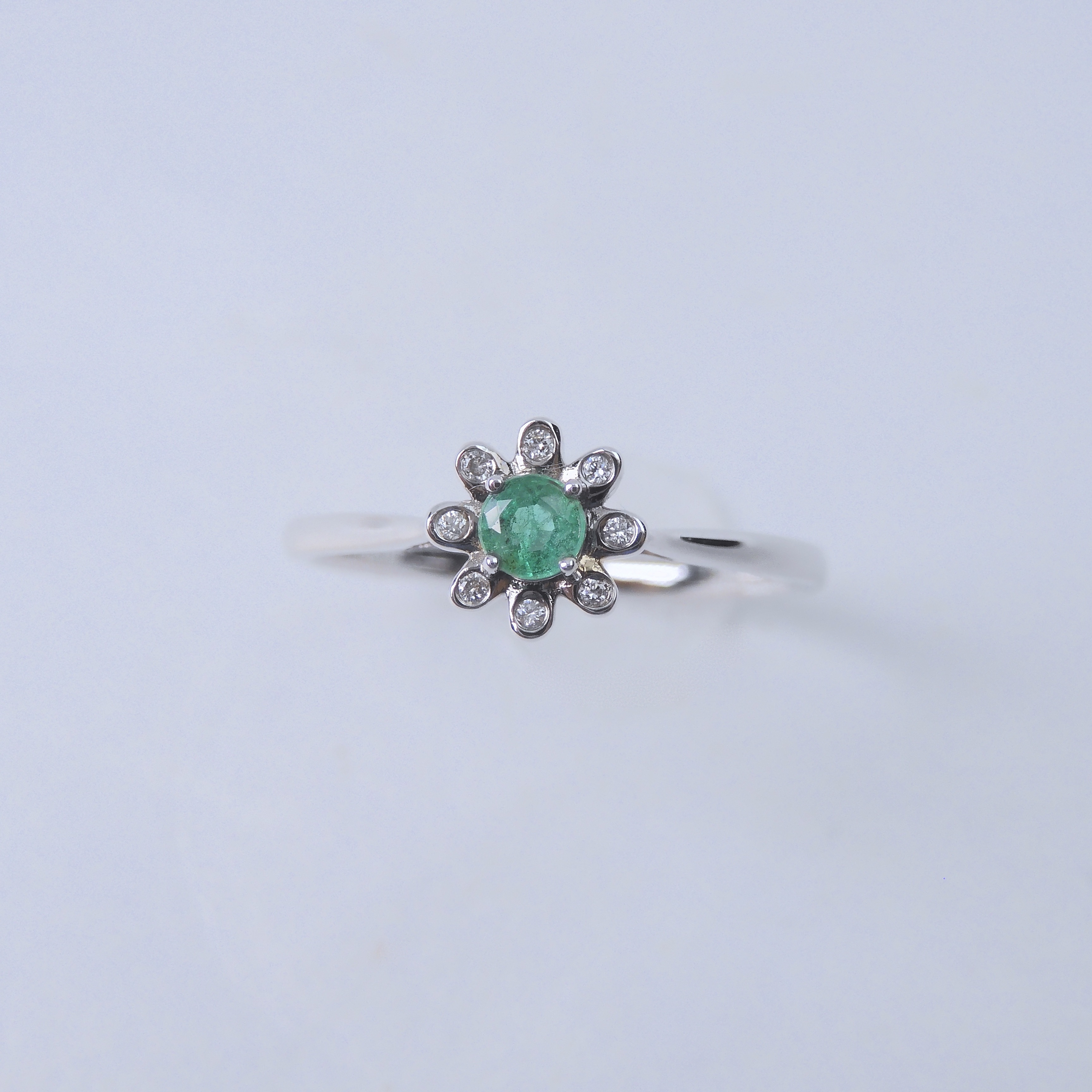 18K金 0.11ct 綠寶石戒指