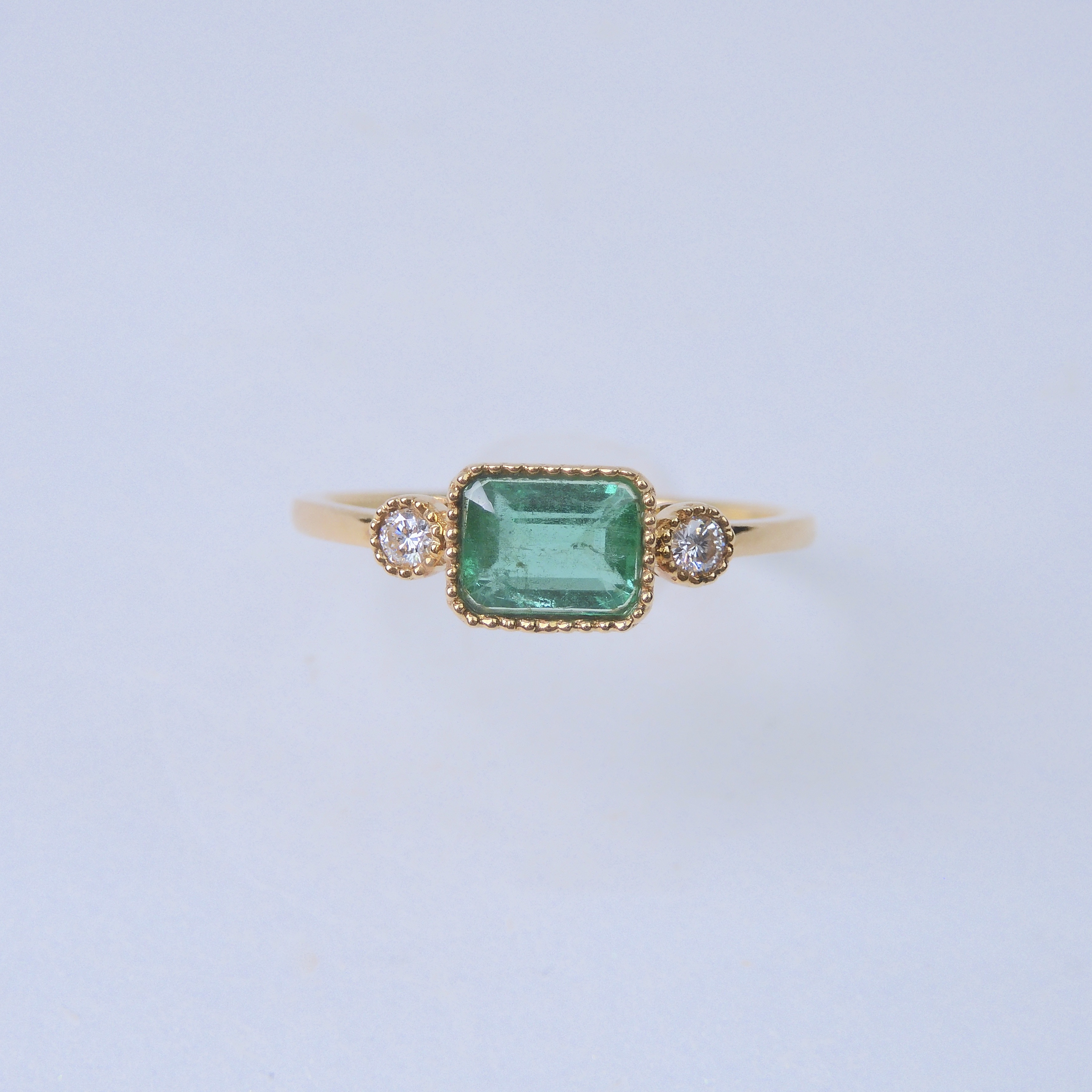 18K金 0.695ct 綠寶石戒指