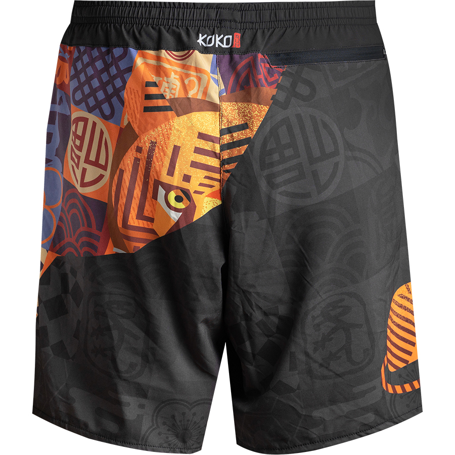 江湖跑堂《福虎生風》二合一運動短褲︱鉑黑