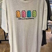 [S] WHO.A.U 4 JELLY BEARS PATCH T-SHIRT,LIGHT GRAY, WHRPC2693U-LIGHT GRAY (SWAU47)