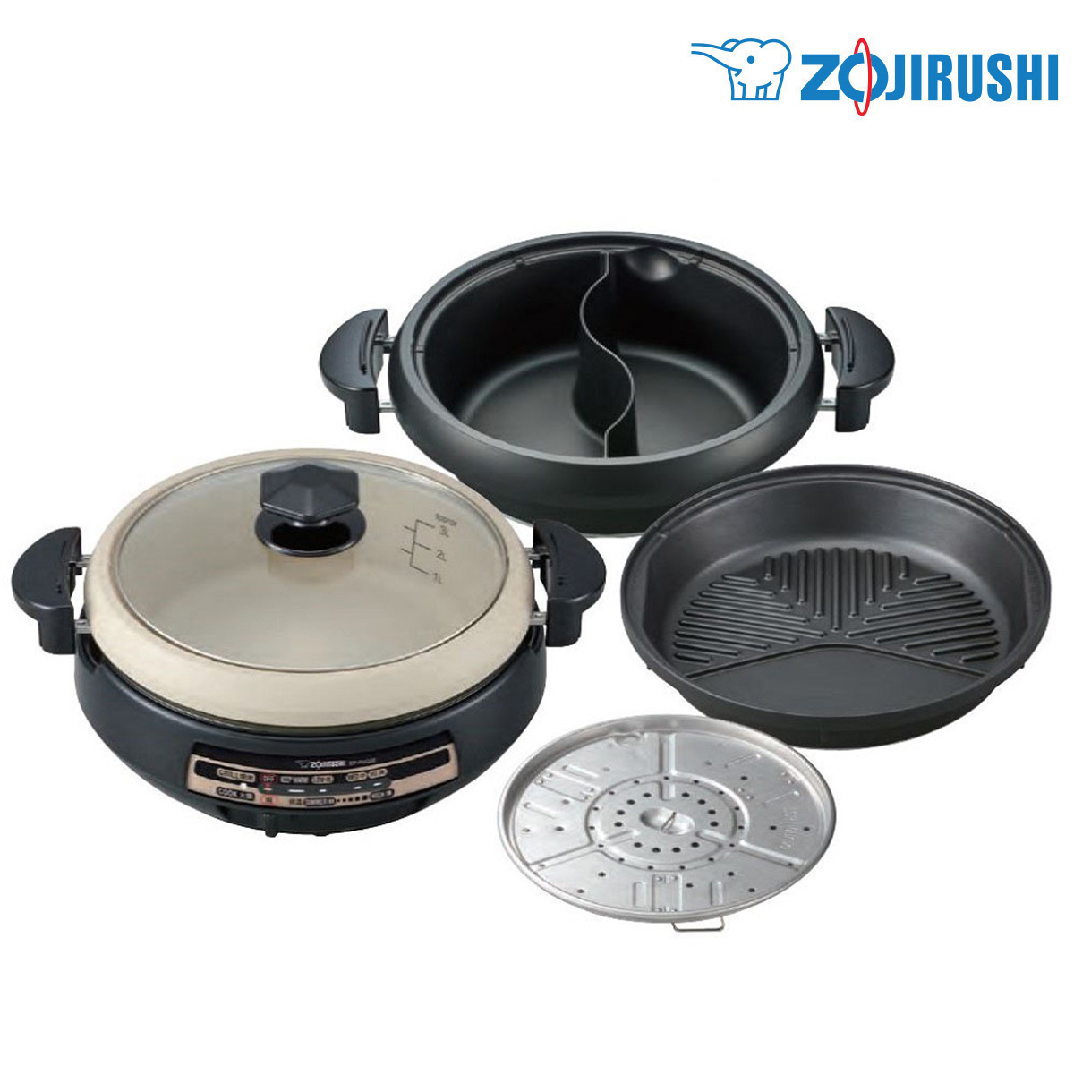 象印 220V 4合1鴛鴦燒烤火鍋多功能電鍋【香港行貨 一年保用】 -EP-PVQ30