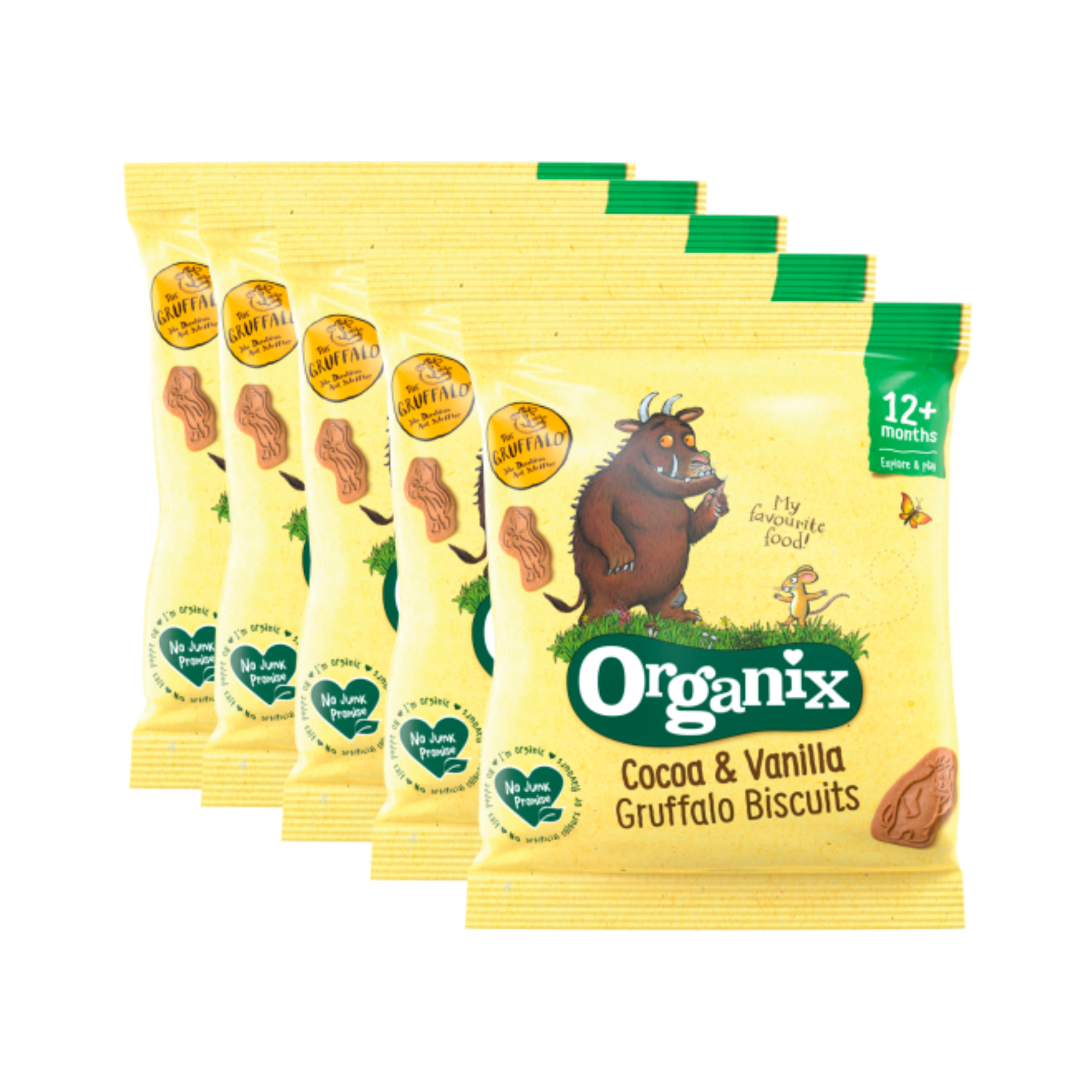 Organix 有機可可雲尼拿牛牛餅乾 適合12個月或以上 (5 x 20g) (92335)